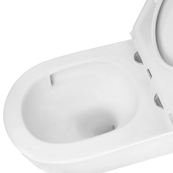 Унитаз подвесной безободковый Azario Nata AZ-5102T-WHT с тонким быстросъемным сиденьем микролифт (Система смыва торнадо) - фото 9
