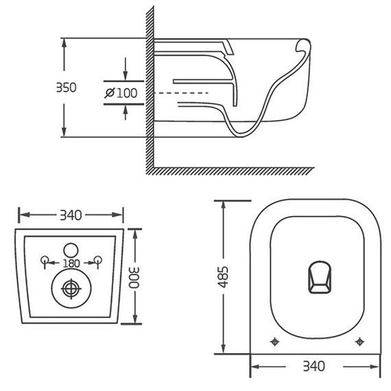 Унитаз подвесной безободковый Azario Bacio AZ-5103T-WHT с тонким быстросъемным сиденьем микролифт (Система смыва торнадо) - фото 10