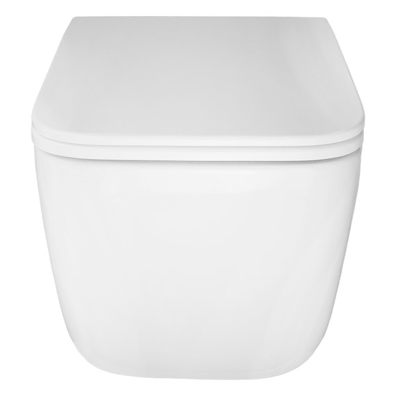 Унитаз подвесной безободковый Azario Vater AZ-5104T-WHT с тонким быстросъемным сиденьем микролифт (Система смыва торнадо) - фото 2