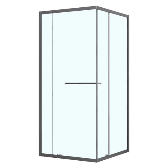 Душевое ограждение Azario Monako 100x100 см AZ-L47-100-MGR-CL, графит матовый/прозрачное - фото 