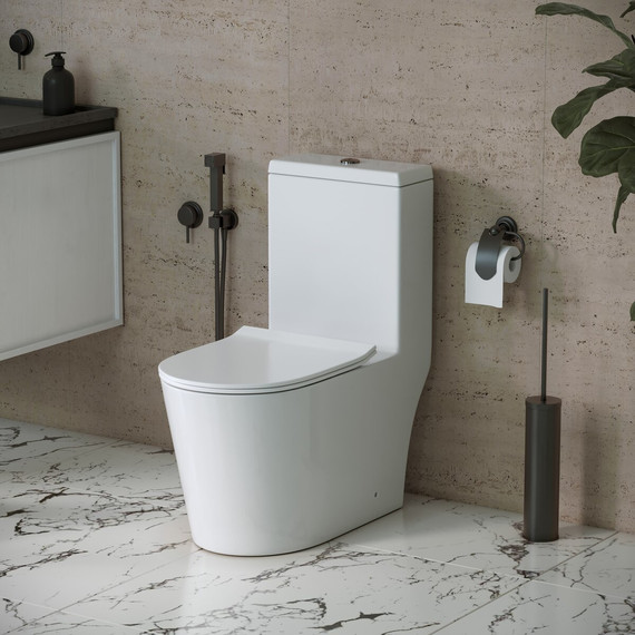 Унитаз-моноблок безободковый Grossman Classic GR-4487SQ с тонкой крышкой микролифт (система смыва Торнадо) - фото 12