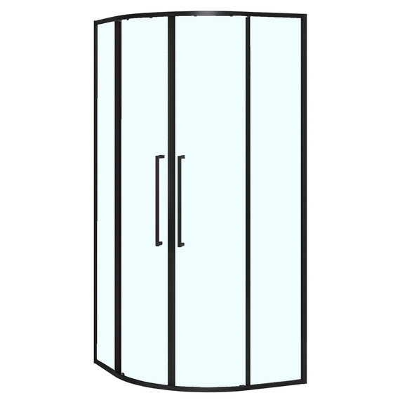 Душевое ограждение Azario SHANGHAI 100x100 см AZ-S43-100-MB-CL, чёрный матовый/прозрачное - фото 