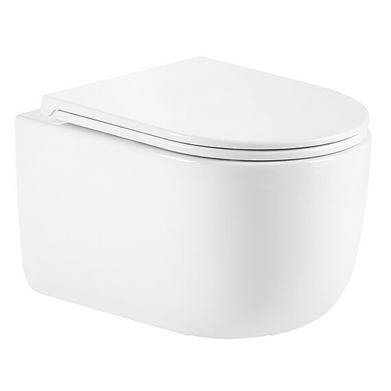 Унитаз подвесной безободковый Azario Serenata AZ-5101T-WHT с тонким быстросъемным сиденьем микролифт (Система смыва торнадо) - фото 2