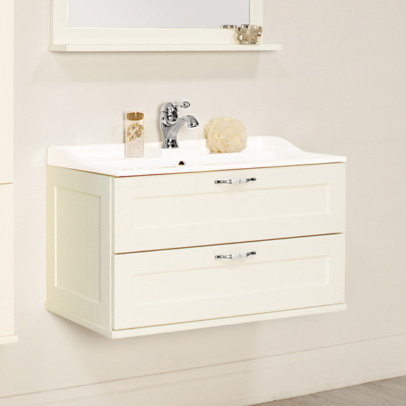 Тумба подвесная с раковиной Акватон Леон 65 см 1A1870K0LBPR0, дуб бежевый - фото 7