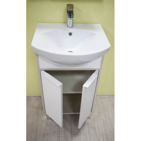 Тумба напольная с раковиной Акватон Рико 50 см 1A2124K1RIB90, белый/ясень - фото, картинка 5 Тумба напольная с раковиной Акватон Рико 50 см 1A2124K1RIB90, белый/ясень - фото 5