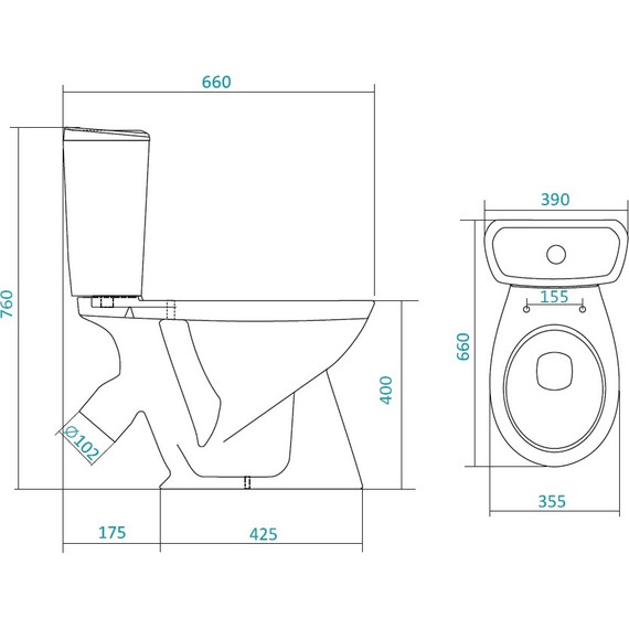 Унитаз-компакт Santek Бриз 1.WH20.2.569 с крышкой полипропилен - фото 3