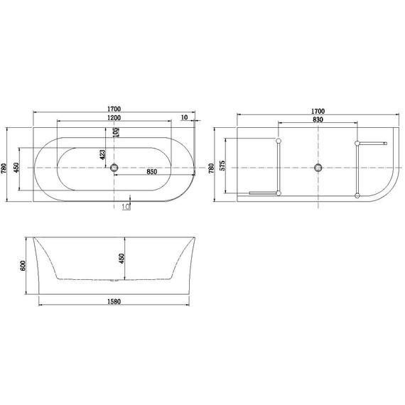 Ванна пристенная Allen Brau Priority 4 А 170x78 2.31004.20A - фото 12