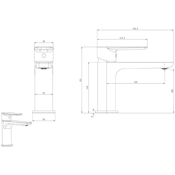 Смеситель для раковины Allen Brau Eclipse 2.0 5.E1A01-31, чёрный матовый - фото 2