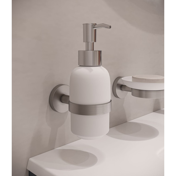 Дозатор для жидкого мыла Allen Brau Priority 6.31006-BN, цвет белый/никель браш - фото 6