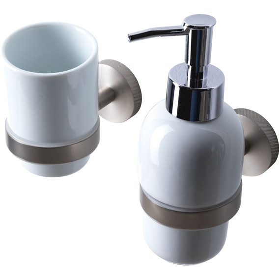 Дозатор для жидкого мыла Allen Brau Priority 6.31006-BN, цвет белый/никель браш - фото 4