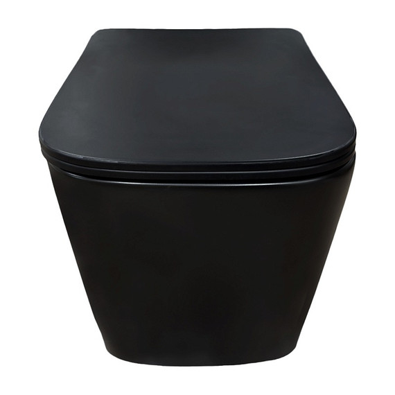 Унитаз подвесной безободковый Azario Cascad-Black AZ-2303A-MB с быстросъемным сиденьем микролифт (система смыва Торнадо) чёрный матовый - фото 3