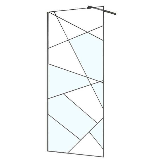 Душевая перегородка Azario Walk-in 110 см AZ-271-110-MGR-CGP (стекло 8 мм) графит матовый/узор - фото 