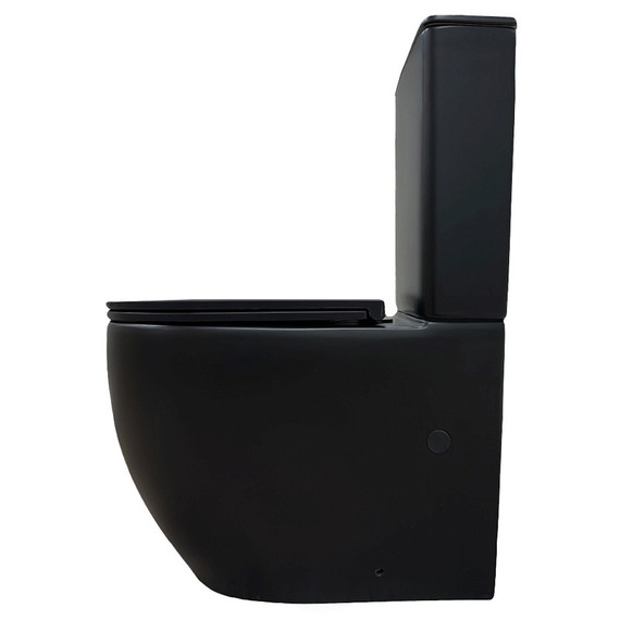 Унитаз-компакт безободковый Azario Cobalt-Black AZ-6089A-MB с быстросъемным сиденьем микролифт (система смыва Торнадо) чёрный матовый - фото 3