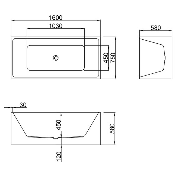 Ванна отдельностоящая Azario Modern 160х75 см AZ-6601-16075 - фото 5