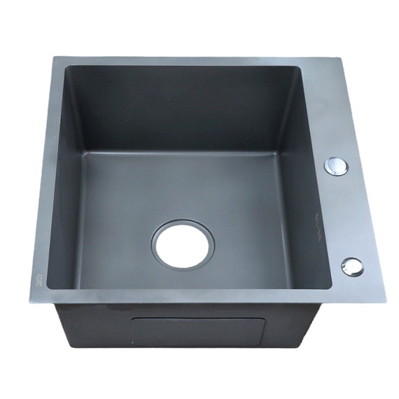 Кухонная мойка Azario Nicole AZG5050H (сифон, дозатор и коландер в комплекте) серый соты - фото 2