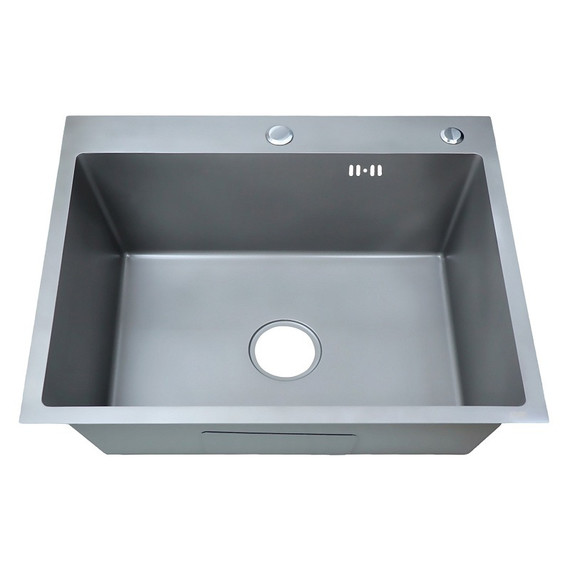 Кухонная мойка Azario Nicole AZG6050H (сифон, дозатор и коландер в комплекте) серая соты - фото 