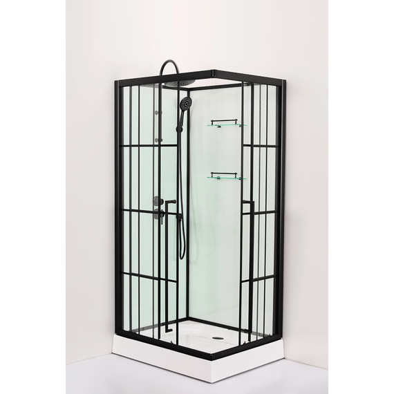 Душевая кабина Loranto 90х90 см CS-3008TMW-90L, чёрный/прозрачное - фото 2