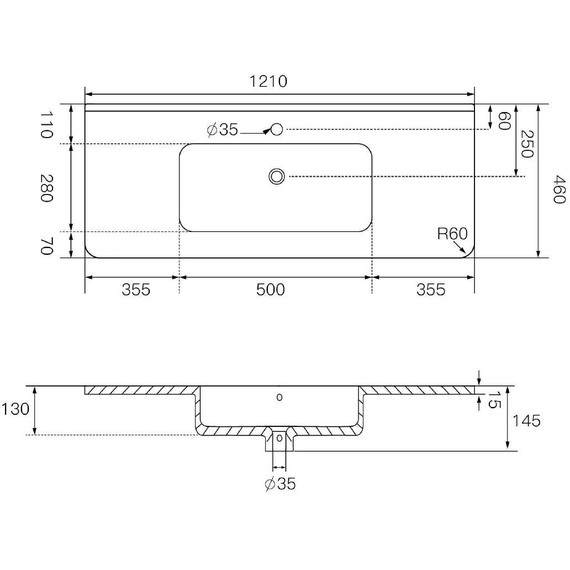 Раковина врезная на столешницу Allen Brau Paris 121 см 4.61003.20 - фото 13