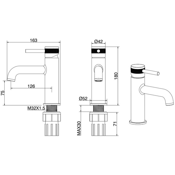 Смеситель для раковины Allen Brau Priority 5.31001-31, чёрный матовый - фото 7