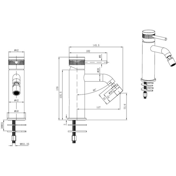 Смеситель для биде Allen Brau Priority 5.31A04-GB (с донным клапаном) золото - фото 12