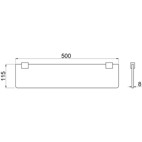 Полка стеклянная Allen Brau Infinity 6.21012-00 50 см - фото 3