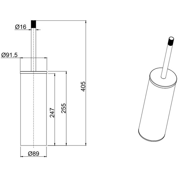 Ершик для унитаза Allen Brau Priority 6.31009-BN, цвет никель браш - фото 3