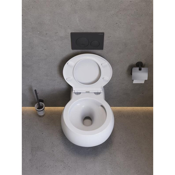 Унитаз подвесной безободковый Cezares Grande-Tor CZR-308-TH-TOR/SC с тонкой крышкой микролифт (система смыва Торнадо) - фото 5