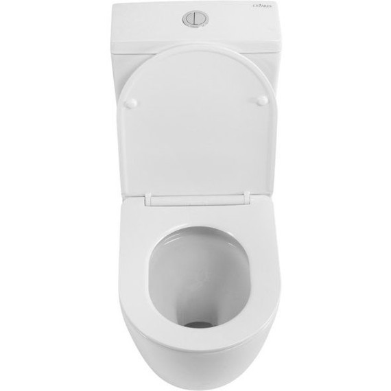 Унитаз-компакт безободковый Cezares Stylus-Tor CZR-538-CP-TOR с тонкой крышкой микролифт (система смыва Торнадо) - фото 3