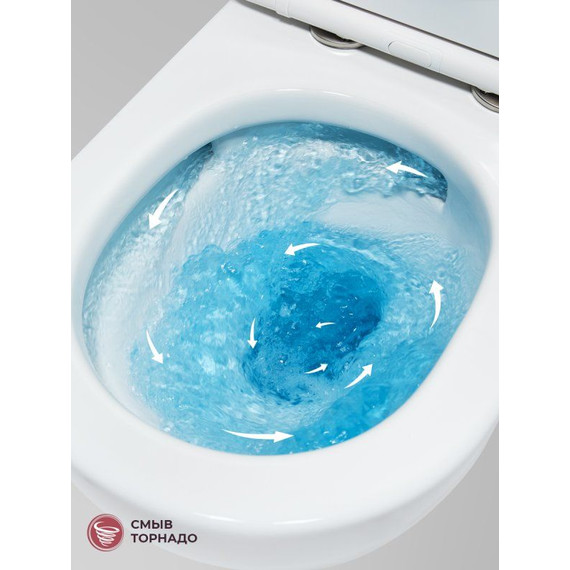 Унитаз подвесной безободковый Cezares Stylus-Tor 2.0 CZR-546-TH-TOR/SC с тонкой крышкой микролифт (система смыва Торнадо) - фото 19