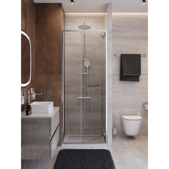 Душевая дверь Cezares Lux 80 см LUX-B-FS-1-80-C-CR, хром/прозрачное - фото 3