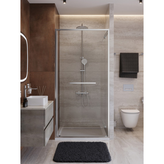 Душевая дверь Cezares Lux 90 см LUX-B-FS-1-90-C-CR, хром/прозрачное - фото 