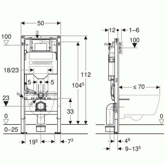 Инсталляция для подвесного унитаза Geberit Duofix 111.950.00.6 - фото 2