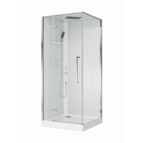 Душевое ограждение BelBagno Uno 90x90 см UNO-CAB-A-1-90-C-Cr-Bi-TOP-L, хром/прозрачное - фото 4