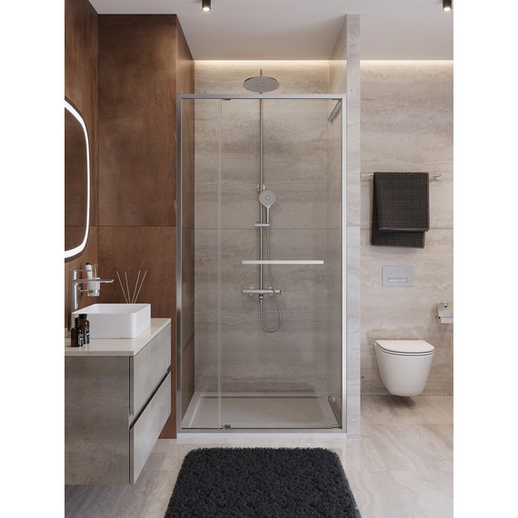 Душевая дверь Cezares Lux 100 см LUX-B-FS-11-100-C-CR, хром/прозрачное - фото 