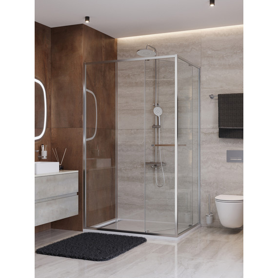 Душевое ограждение Cezares Lux 110x80 см LUX-AH-FS-11-110/80-C-CR, хром/прозрачное - фото 2