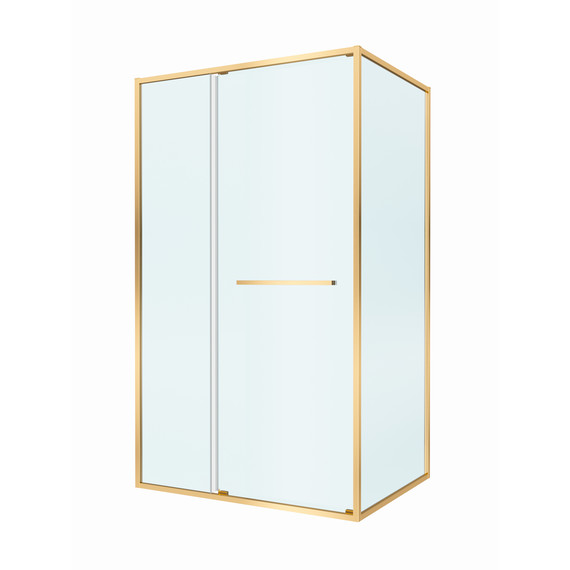 Душевое ограждение Cezares Lux 120x90 см LUX-AH-FS-11-120/90-C-BORO, брашированное золото/прозрачное - фото 5