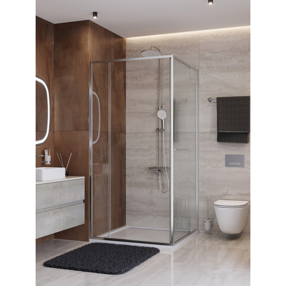 Душевое ограждение Cezares Lux 100x80 см LUX-AH-FS-11-100/80-C-CR, хром/прозрачное - фото 3