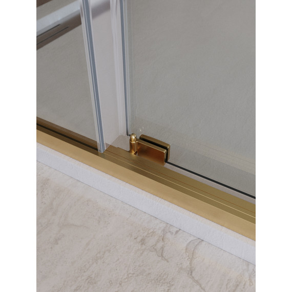 Душевое ограждение Cezares Lux 120x90 см LUX-AH-FS-11-120/90-C-BORO, брашированное золото/прозрачное - фото 6