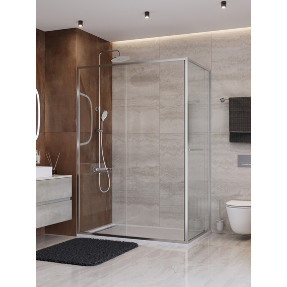 Душевое ограждение Cezares Lux 140x80 см LUX-AH-FS-11-140/80-C-CR, хром/прозрачное - фото 3