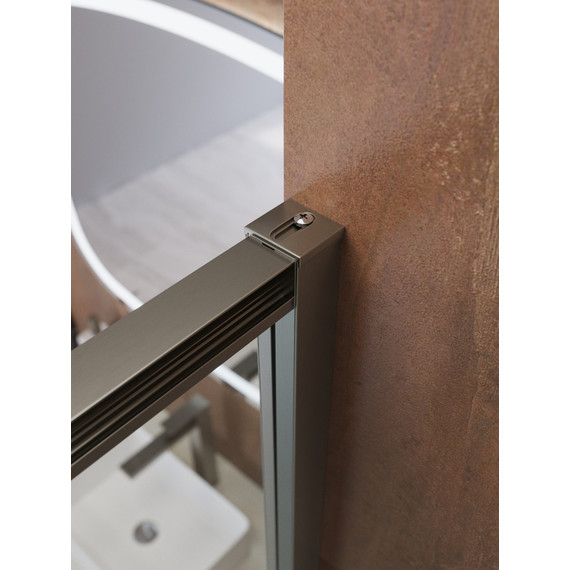 Душевое ограждение Cezares Lux 120x80 см LUX-AH-FS-11-120/80-C-GM, оружейная сталь/прозрачное - фото 9