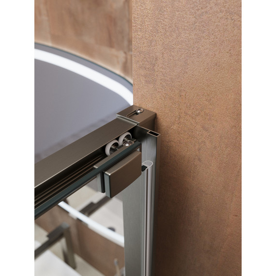 Душевое ограждение Cezares Lux 70x100 см LUX-AH-FS-1-70/100-C-GM, оружейная сталь/прозрачное - фото 7