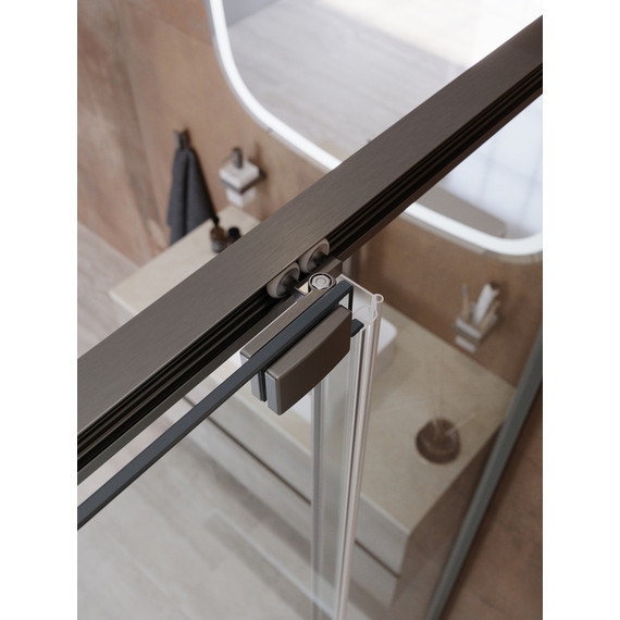 Душевое ограждение Cezares Lux 130x80 см LUX-AH-FS-11-130/80-C-GM, оружейная сталь/прозрачное - фото 7