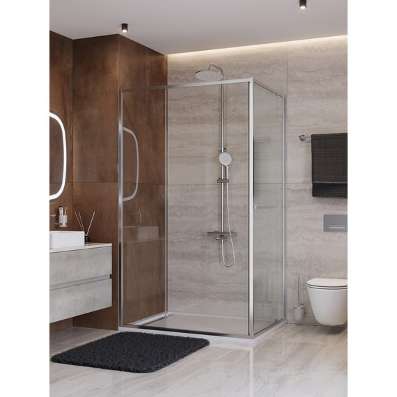 Душевое ограждение Cezares Lux 110x80 см LUX-AH-FS-11-110/80-C-CR, хром/прозрачное - фото 3