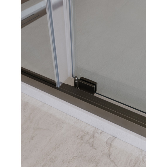 Душевое ограждение Cezares Lux 100x90 см LUX-AH-FS-11-100/90-C-GM, оружейная сталь/прозрачное - фото 6