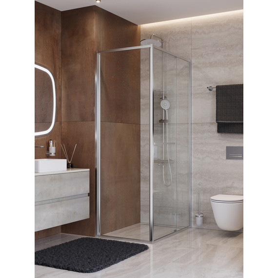 Душевое ограждение Cezares Lux 80x100 см LUX-AH-FS-1-80/100-C-CR, хром/прозрачное - фото 3