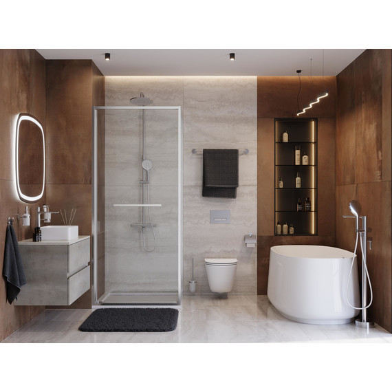 Душевое ограждение Cezares Lux 100x100 см LUX-A-FS-1-100-C-CR, хром/прозрачное - фото 4