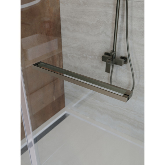 Душевое ограждение Cezares Lux 120x100 см LUX-AH-FS-11-120/100-C-GM, оружейная сталь/прозрачное - фото 8