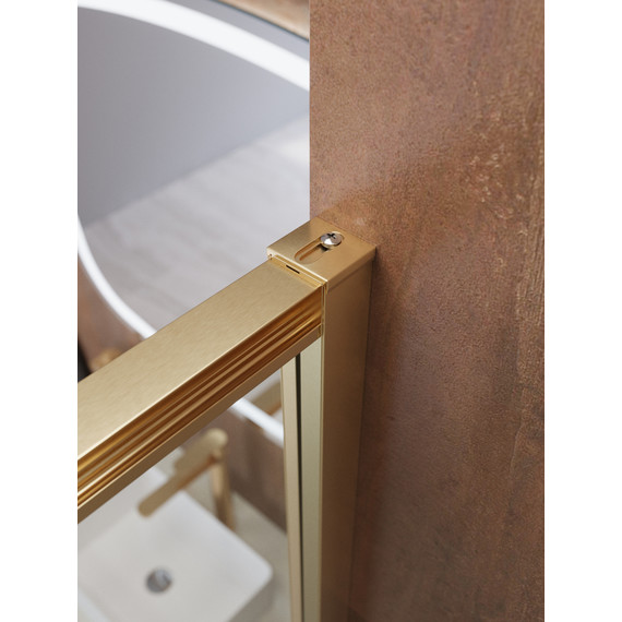 Душевое ограждение Cezares Lux 120x90 см LUX-AH-FS-11-120/90-C-BORO, брашированное золото/прозрачное - фото 9