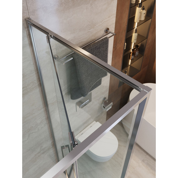 Душевое ограждение Cezares Lux 140x90 см LUX-AH-FS-11-140/90-C-CR, хром/прозрачное - фото 11