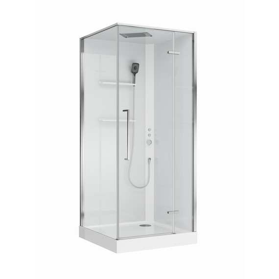 Душевое ограждение BelBagno Uno 90x90 см UNO-CAB-A-1-90-C-Cr-Bi-TOP-R, хром/прозрачное - фото 4